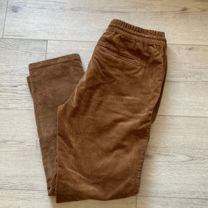 Brown Corduroy Stretch Waist Pants